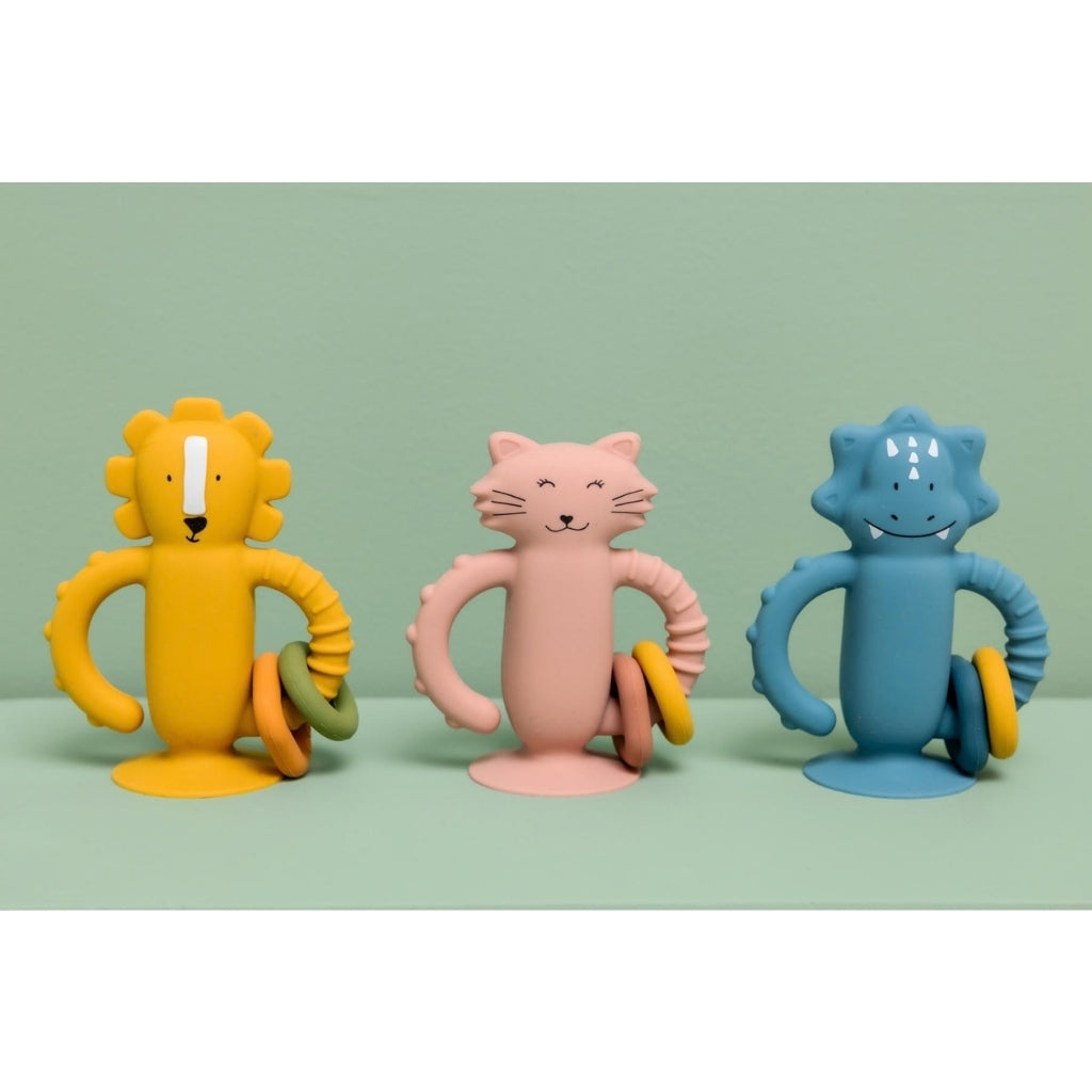 Trixie Sensorisch Speelfiguur Siliconen Met Zuignap Mr. Lion Yellow