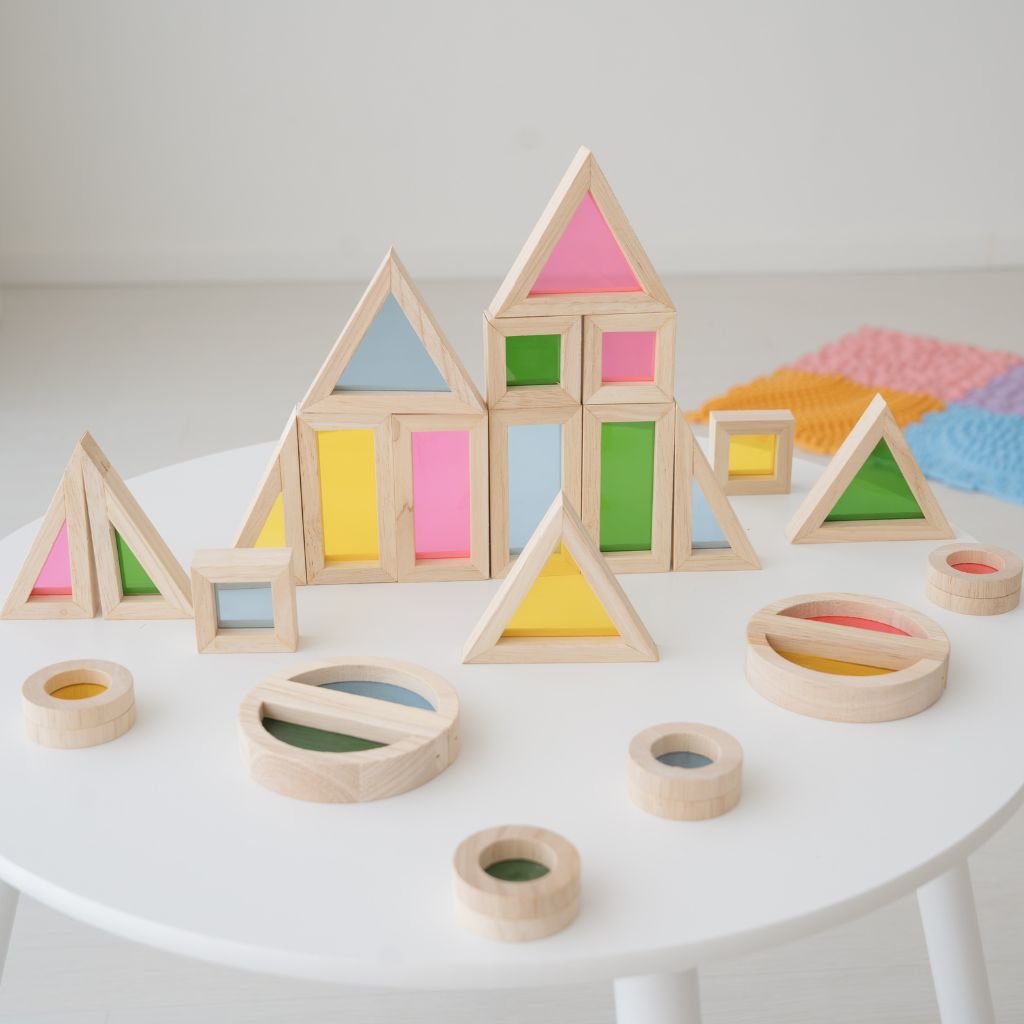 Sense2Play Houten Raamblokken Regenboog Lumi'Sky Multi – 24 Stuks
