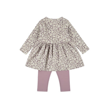 Dirkje Ensemble 2 Pièces Robe Manches Longues Legging Filles Elderberry