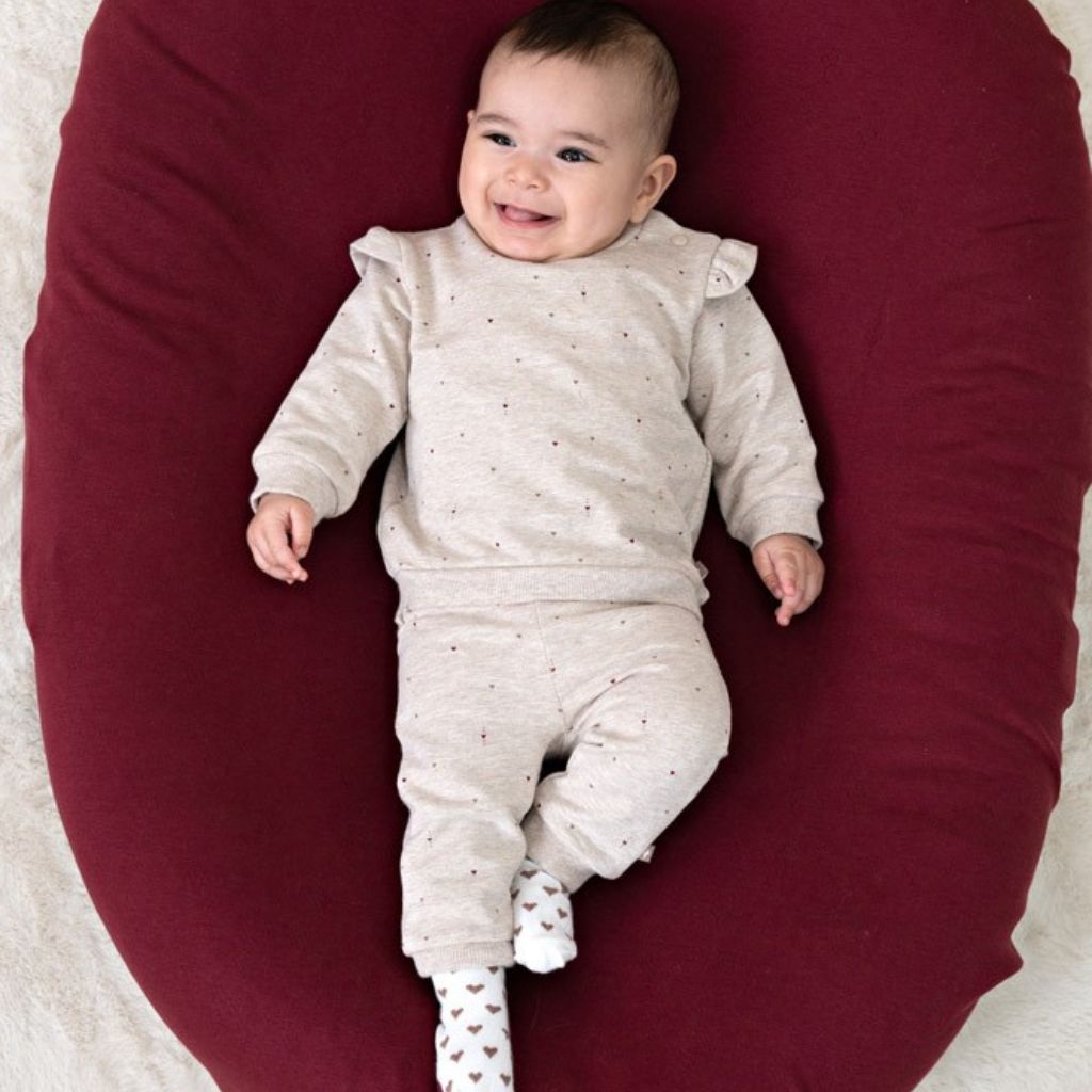 Feetje Broek AOP My Little Love Meisjes Taupe Melange