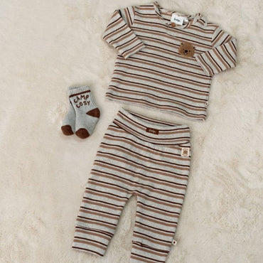 Feetje Broek Rib Met Streep Tiny Timber Tales Jongens Gray Melange