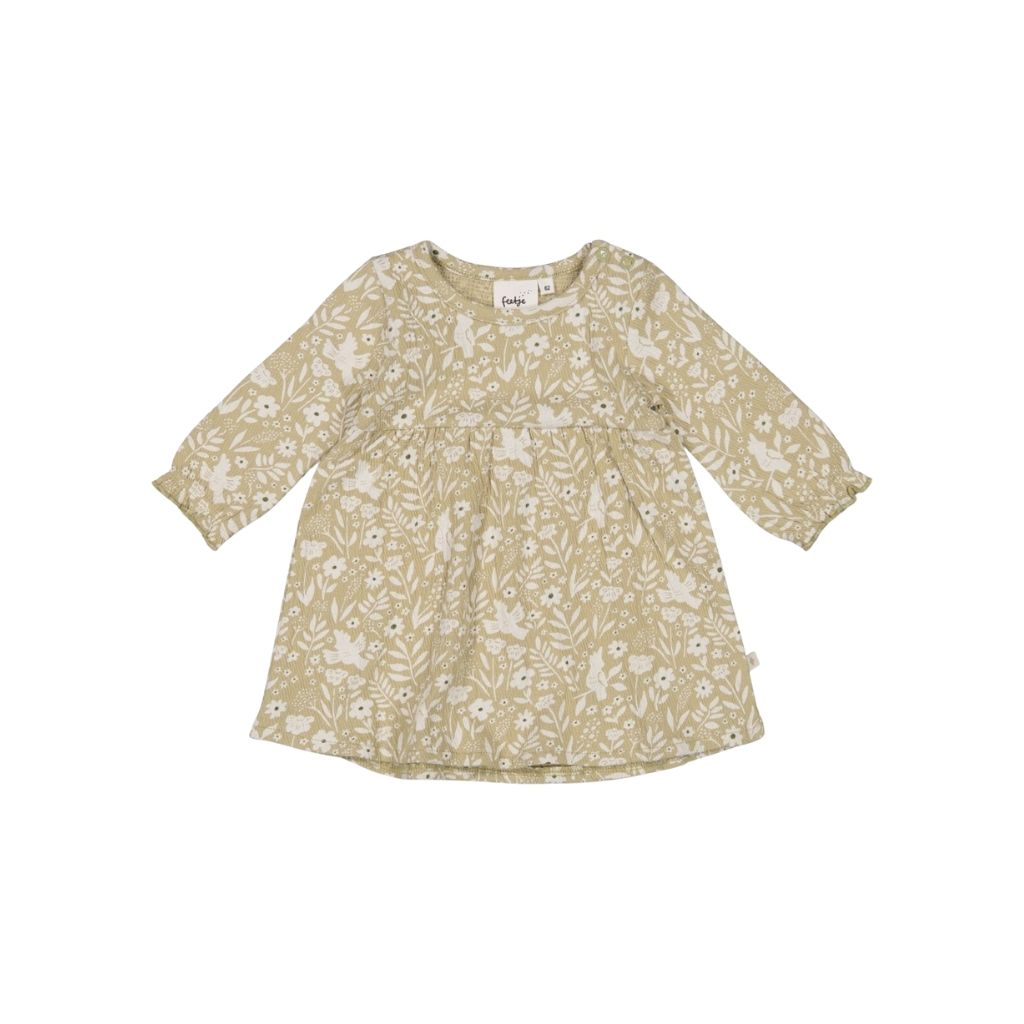 Feetje Jurk Crinkle Let Your Dreams Blossom Groen