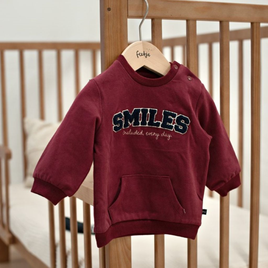 Feetje Sweater Built For Fun Jongens Bordeaux