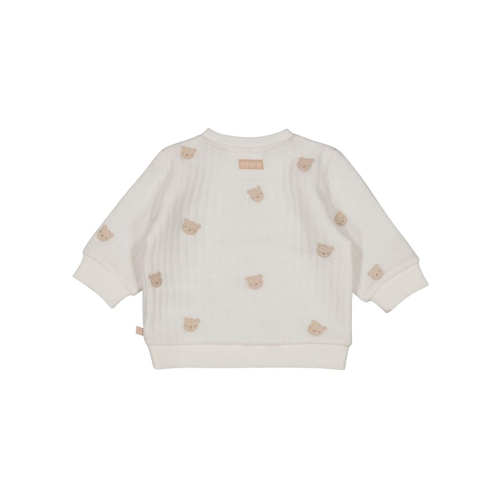 Feetje Pull Avec Broderie Honey Bear Blanc Cassé Unisexe