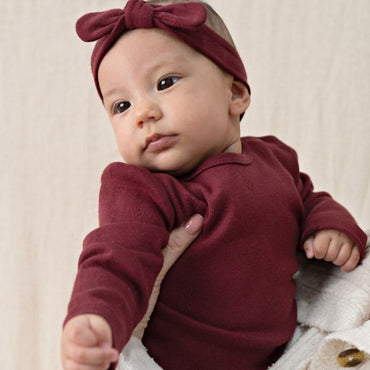 Feetje T-shirt Lange Mouwen Pointelle Rib My Little Love Meisjes Bordeaux