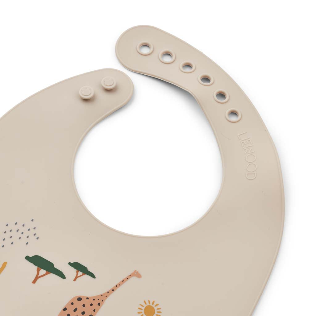 Liewood Slabbetje siliconen Tilda Safari Multi - 2 stuks