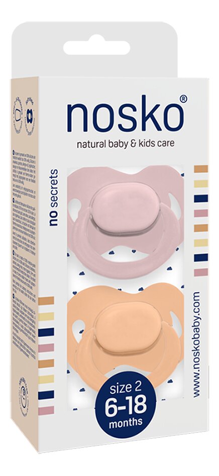 nosko Sucette + 6 mois Baby Pink/Peach - 2 pièces