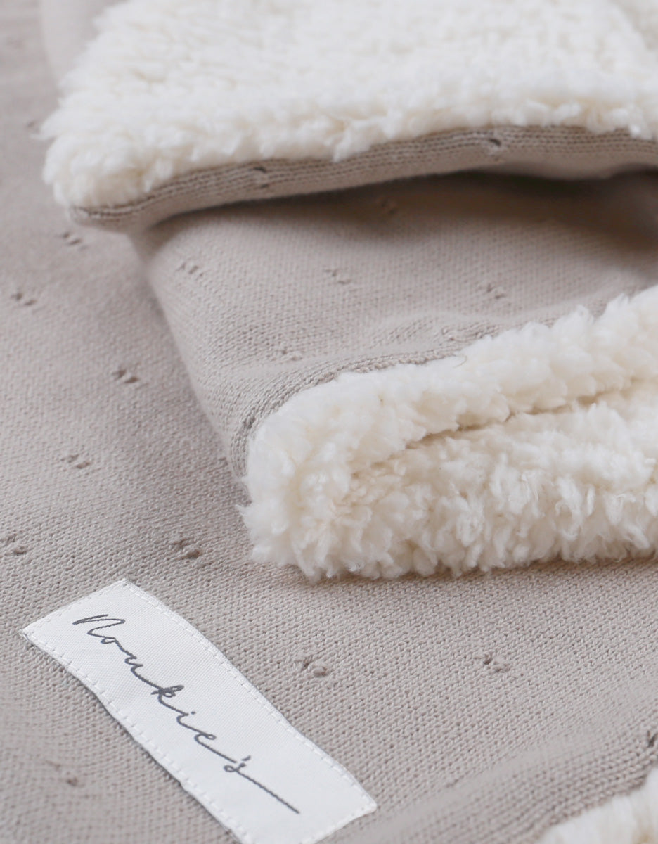 Noukie's Deken Tricot & Teddy tender beige B 75 x L 100 cm