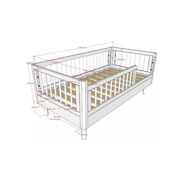 Jaxx Lit pour enfant Forrest Hêtre blanc L 140 x Lg 70 cm