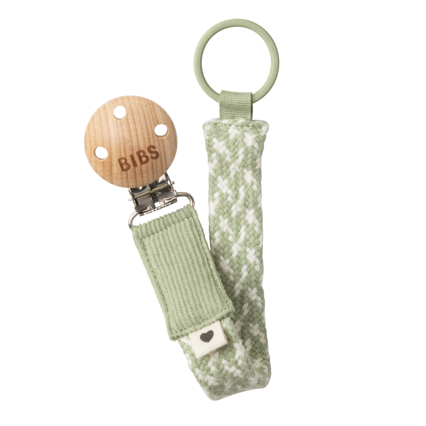 Bibs Attache-sucette Braided Sage/Ivory