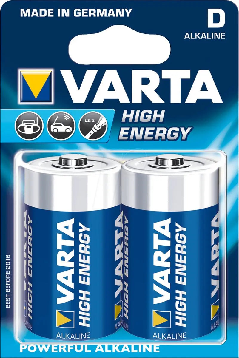 Varta Piles High Energy 1,5 Volt D - 2 pièces