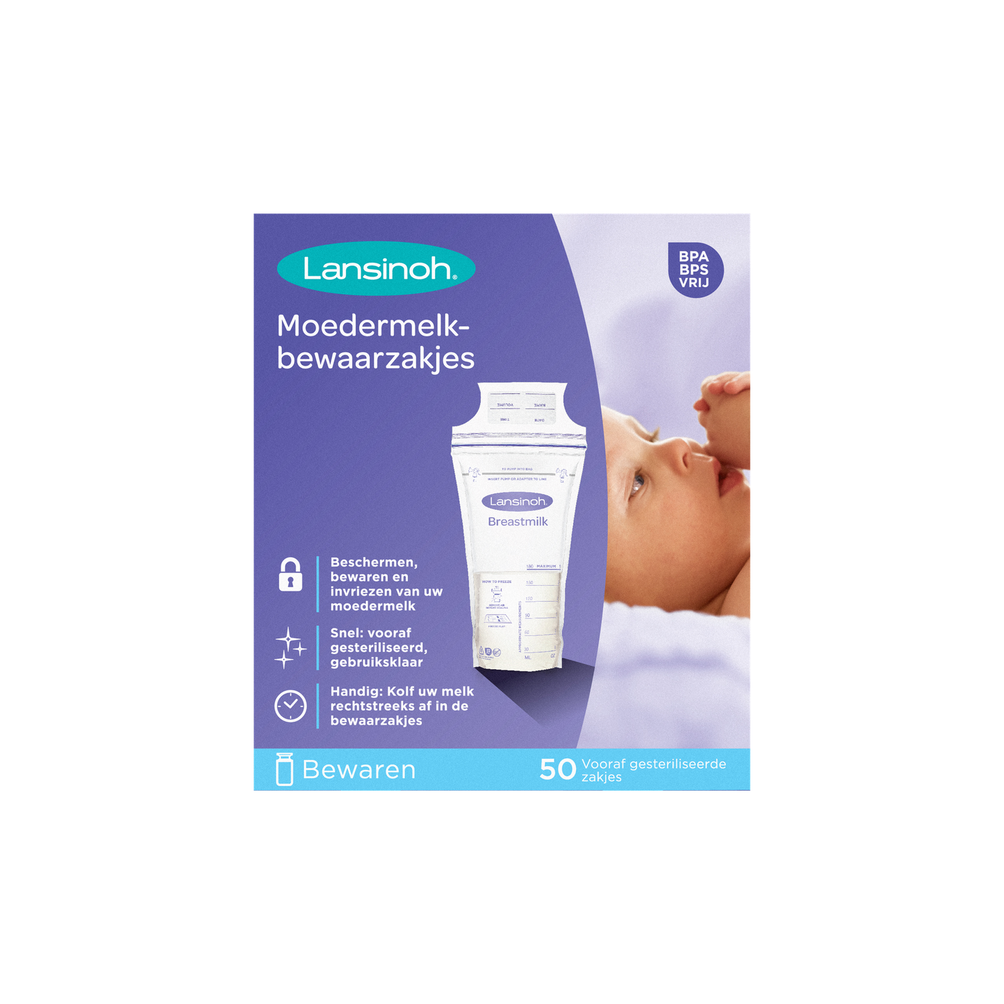Lansinoh Sachets de conservation de lait maternel 180 ml - 50 pièces