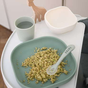 Béaba Siliconen eetset Sage Green/Gray Green - 4 stuks