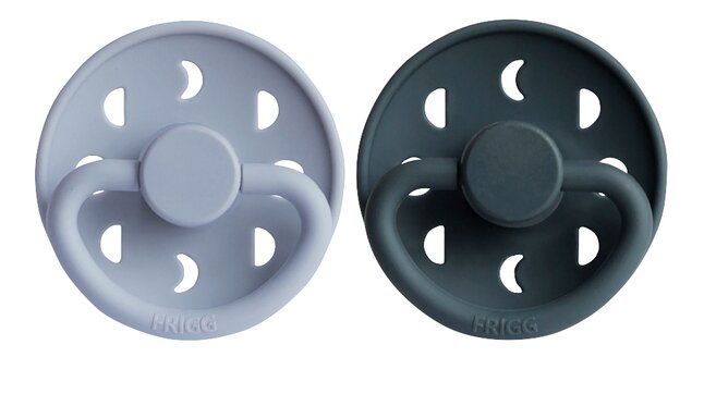FRIGG Sucette 6 - 18 mois Moon silicone Powder Blue/Slate - 2 pièces