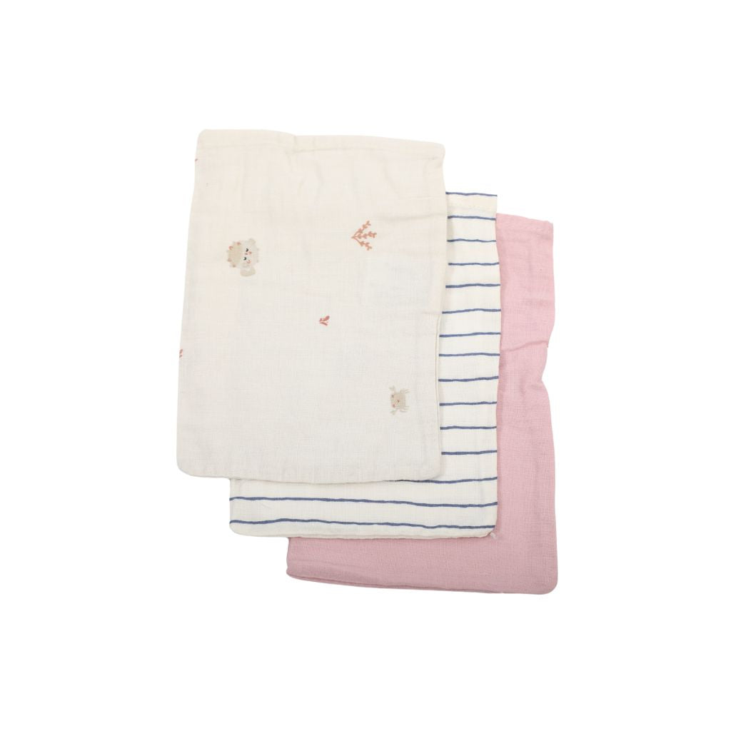 Dreambee Gant de toilette Billie tetra gris/beige - 3 pièces