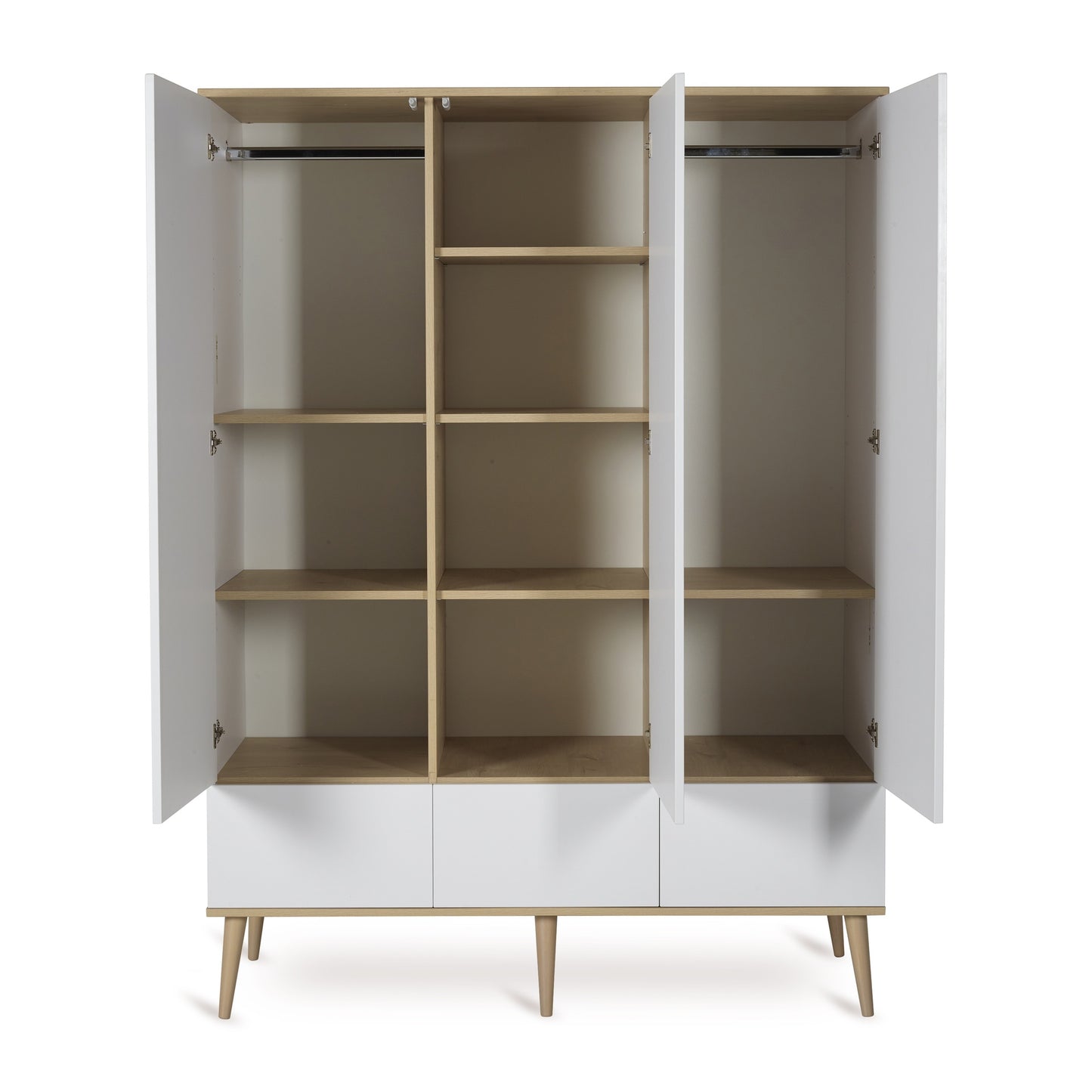 Quax 3-delige babykamer (bed L 120 x B 60 cm + commode + kast met 3 deuren) Flow White