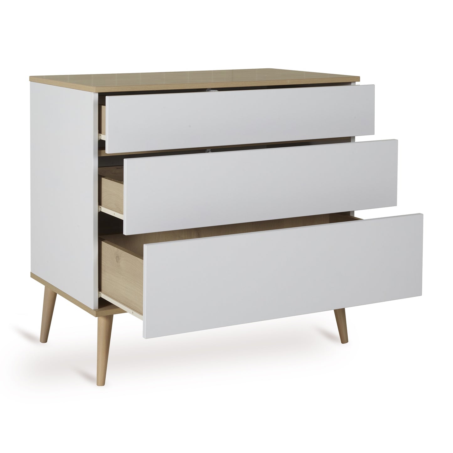 Quax Chambre de bébé 2 pièces (lit L 120 x Lg 60 cm + commode) Flow White