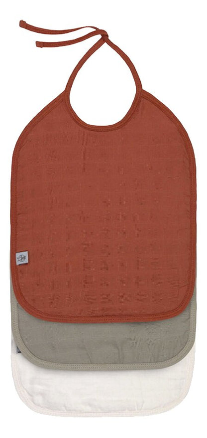 Lässig Slabbetje Muslin/Terry medium Milky - 3 stuks