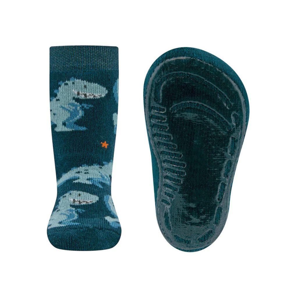 Ewers Sokken antislip Dino blauw