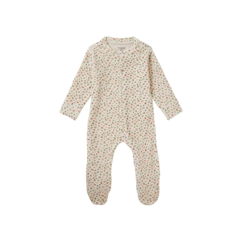 Noppies Baby Pyjama velours met voet Tolleson, allover print, m68, Evening Sand/roze, Unisex