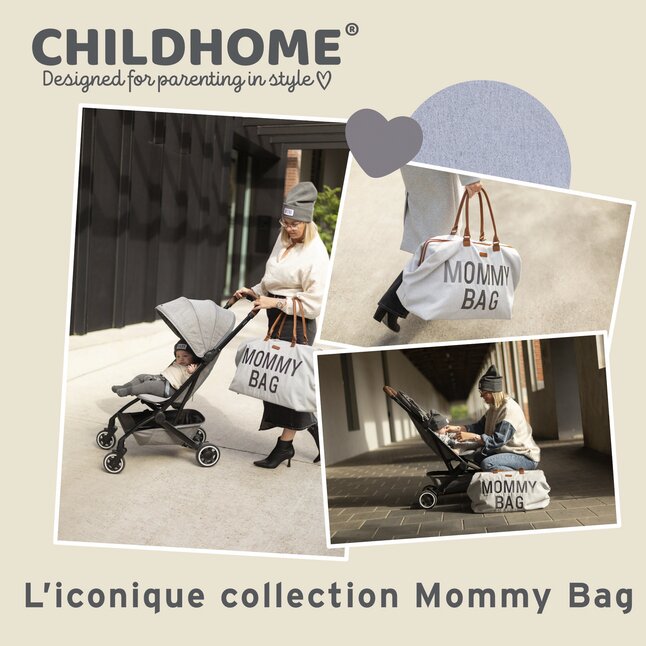 Childhome Sac à langer Mommy Bag Signature Canvas Grey