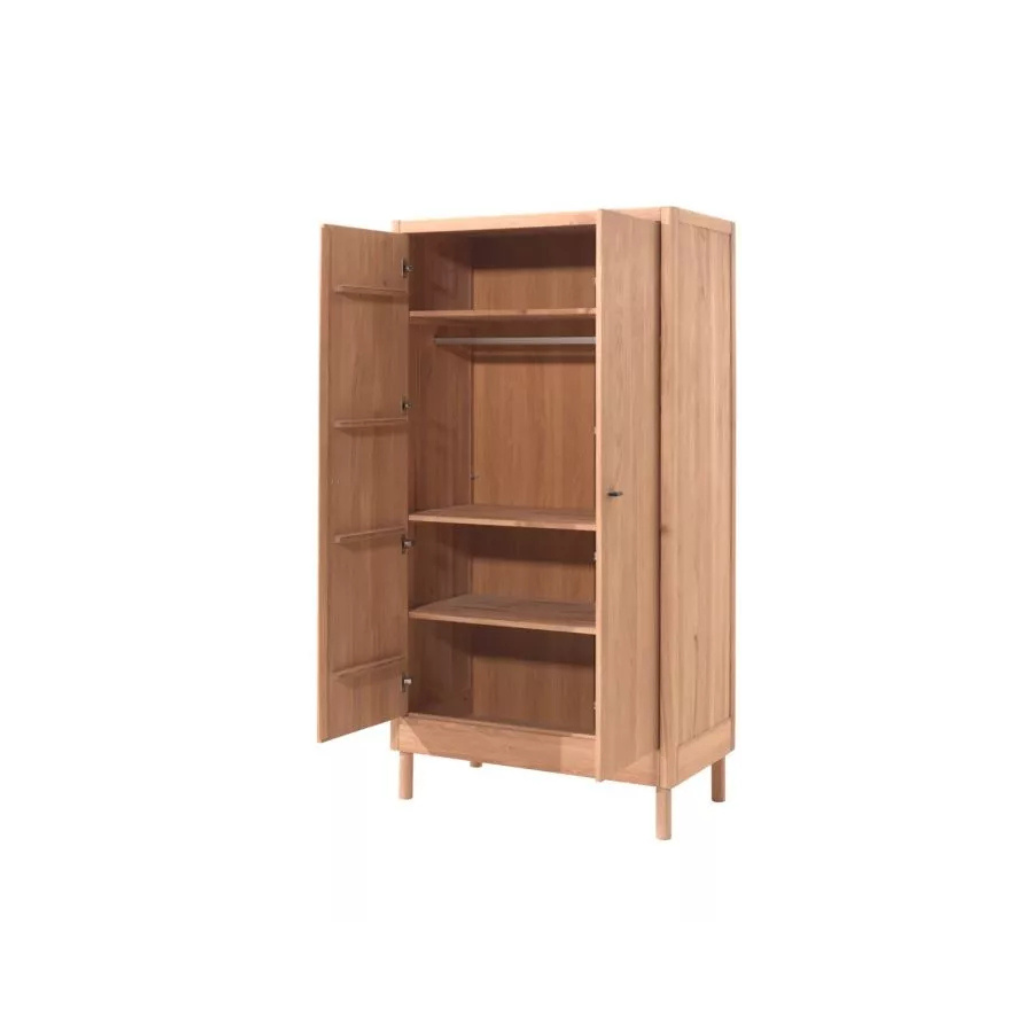 Jaxx Chambre de bébé 3 pièces (Lit pour enfant L 140 x Lg 70 cm + commode ouverte + armoire 2 portes) Forrest Chêne