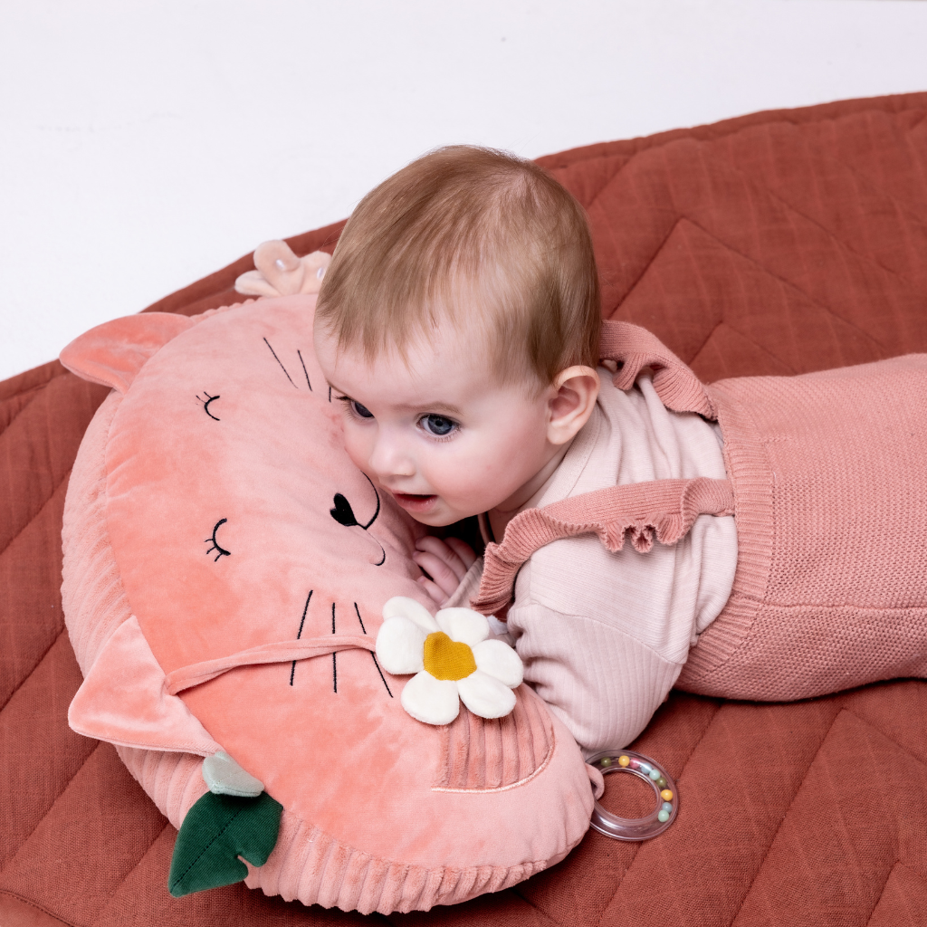Trixie Baby Tummy time kussen Mrs. Cat roze