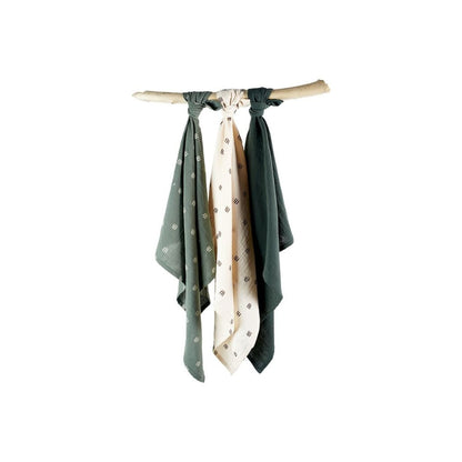 Dreambee Tetradoek Flo groen/ecru
 - 3 stuks