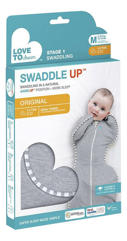 Love to Dream Inbakerzak / Slaapzak Swaddle Up Original TOG 1,0 Grey 70 cm
