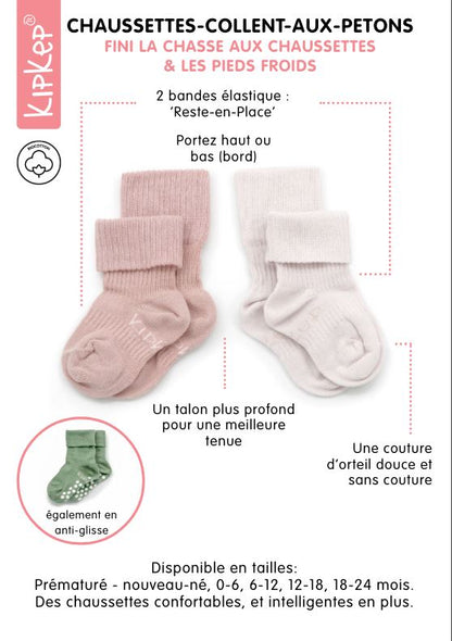 KipKep Paire de chaussettes Antidérapantes Grey 12 à 18 mois