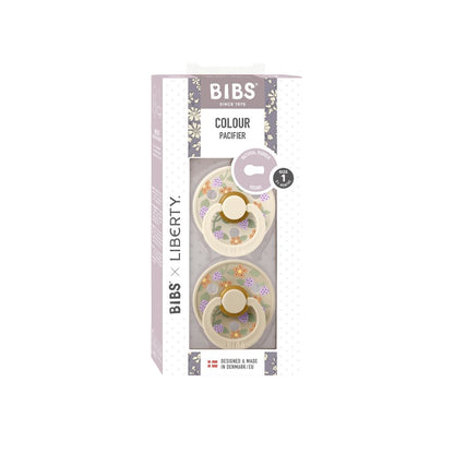 Bibs Sucette + 0 mois Liberty garden Strawberry Ivory Multi - 2 pièces