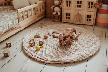 Play&Go Noomad soft stripes brown organic babymat & bag