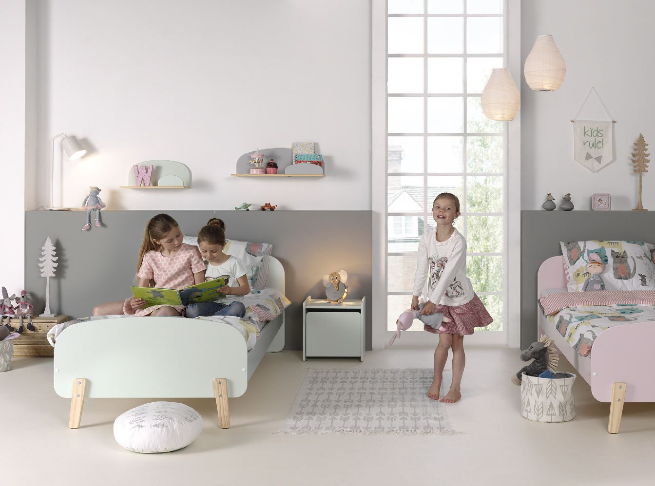 Jaxx wandplank Kiddy 45 cm roze
