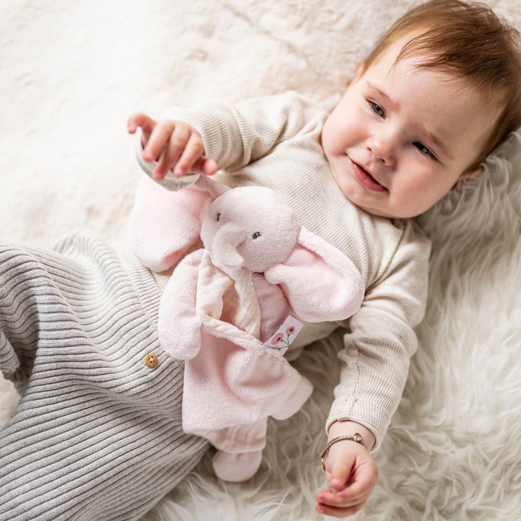 Nattou Mini doudou olifant roze