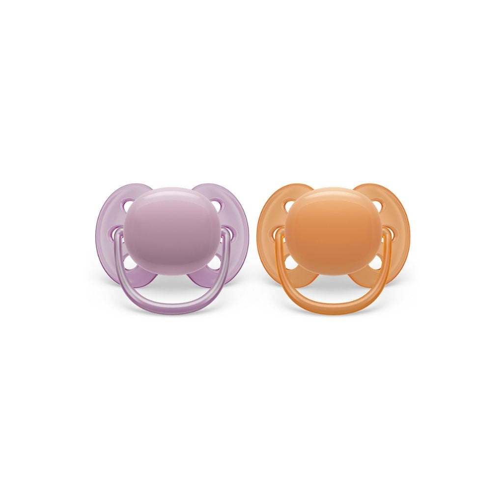 Philips AVENT Sucette 6 - 18 mois Ultra Soft lilas, orange - 2 pièces