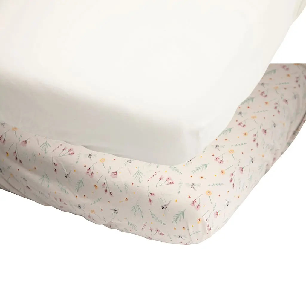 Dreambee Hoeslaken voor babybed Oscar Flowers 60 x 120 cm - 2 stuks