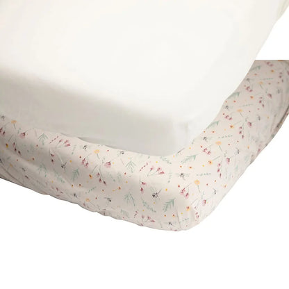 Dreambee Hoeslaken voor babybed Oscar Flowers 60 x 120 cm - 2 stuks