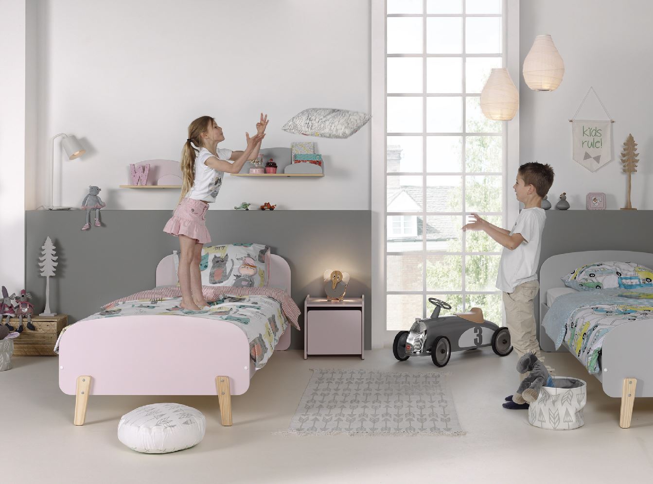 Jaxx wandplank Kiddy 45 cm roze