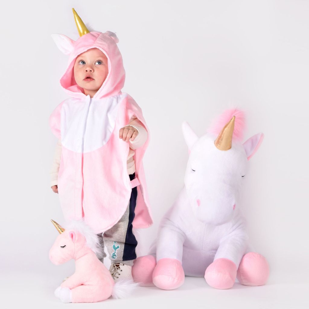 Den Goda Fen Verkleedpak Mini Cape Eenhoorn Roze maat 86-110 - 1-4 Jaar