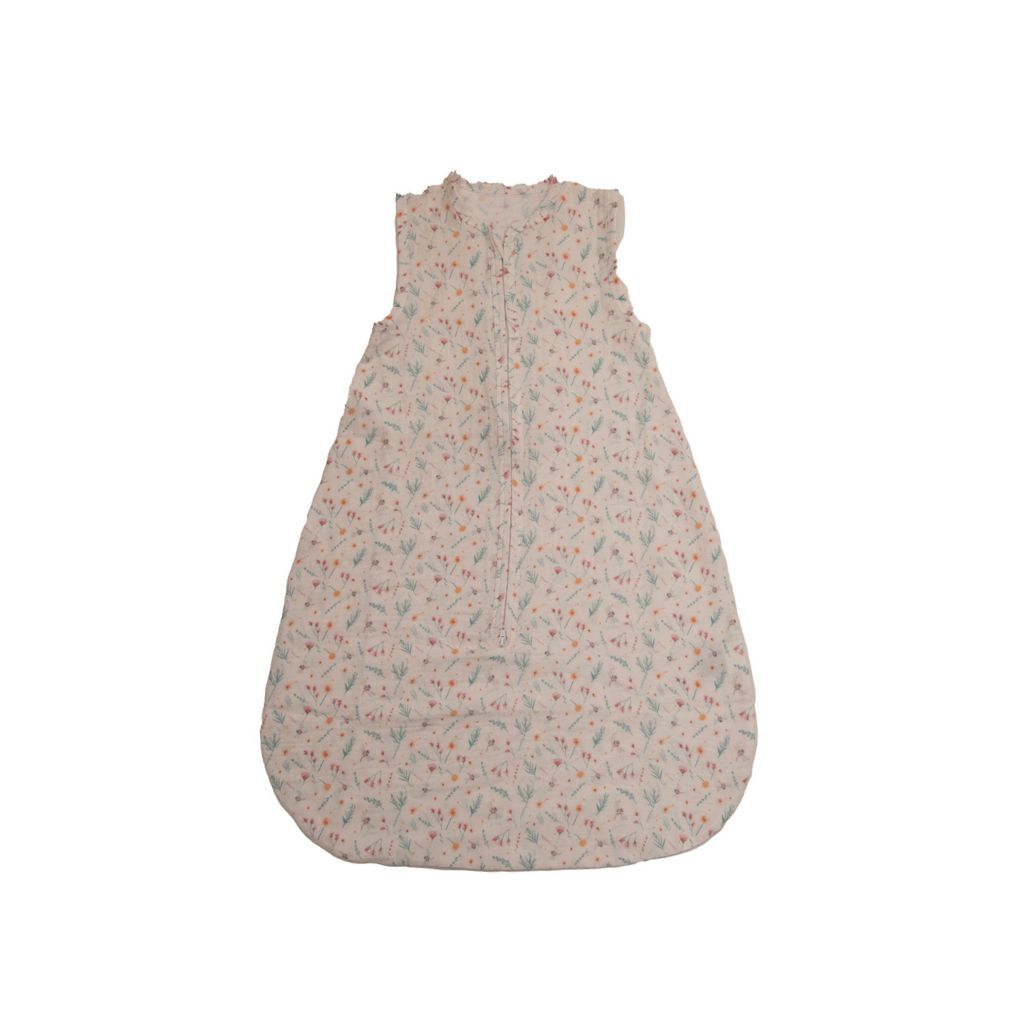 Dreambee Sac de couchage d'été Oscar Flowers TOG 0,5 Beige 90 cm