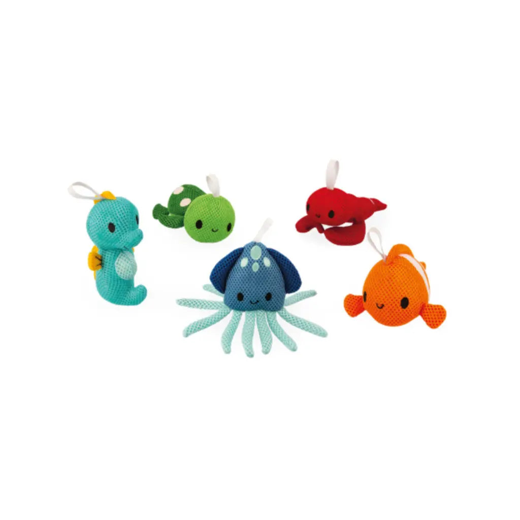 Janod Jouet de bain Éponge de Bain Animaux Marins - 1 pièce surprise