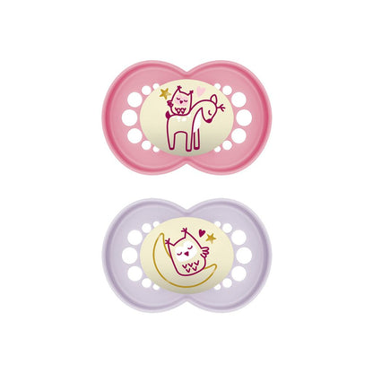 MAM Fopspeen + 16 maanden  Original Night Pink/Lilac - 2 stuks