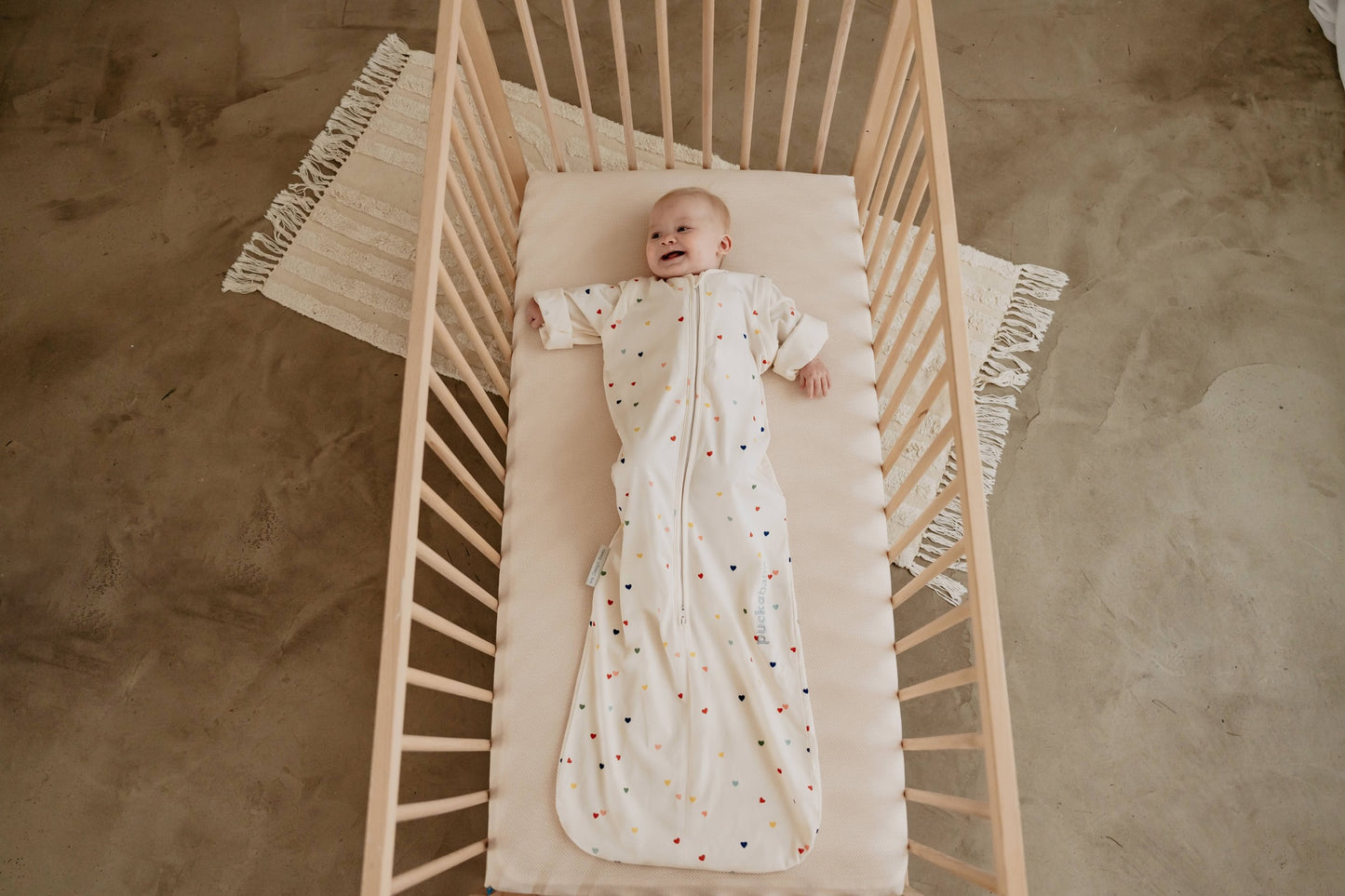 Puckababy Sac de couchage 4 saisons Hearts confetti TOG 0,25-2,5 Beige 100 cm