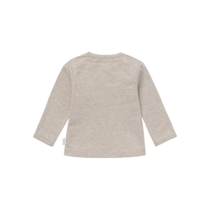 T-shirt lange mouw, Hester met tekst, m 44, Taupe Melange, noppies uniseks