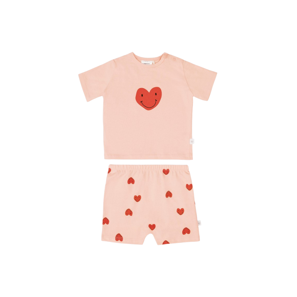 Lässig Pyjama Heart Peach Rose