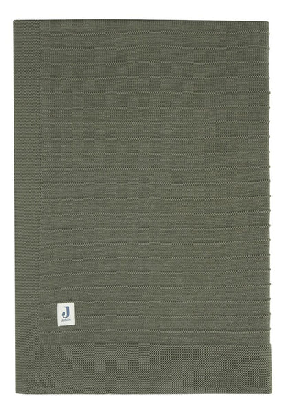 Jollein Deken voor bed Pure Knit Leaf Green