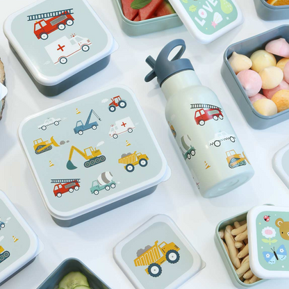 A little lovely company Lunch & Snack Box Set Vehicles - 4 stuks