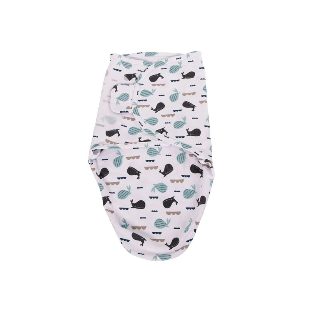 Bo Jungle Inbakerdoek B-Wrap Whale TOG 0,5 Blue 60 cm
