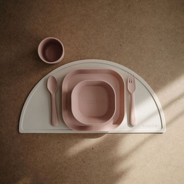 Mushie Vork en lepel Blush