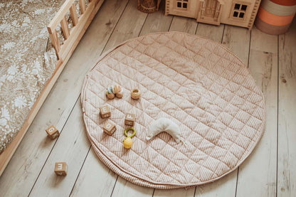 Play&Go Noomad soft stripes brown organic babymat & bag